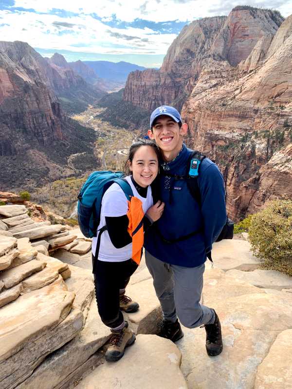 Hector and Mailyn, on top of Angels Landing, Zion